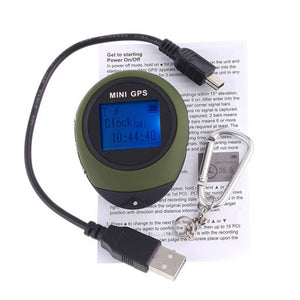 Handheld Mini USB Rechargeable GPS Navigation Location Tracker Compass Keychain For Hiking Climbing