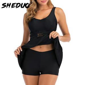 Plus Size Tankini Two piece Black Swimwear