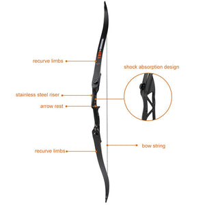 56inch 30-50lbs Archery Recurve Metal Takedown Shooting Bow